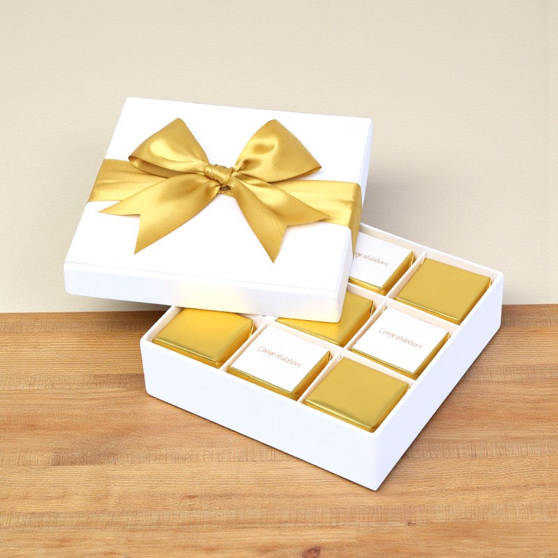 Congratulations gold designed 9P premium chocolate hard box