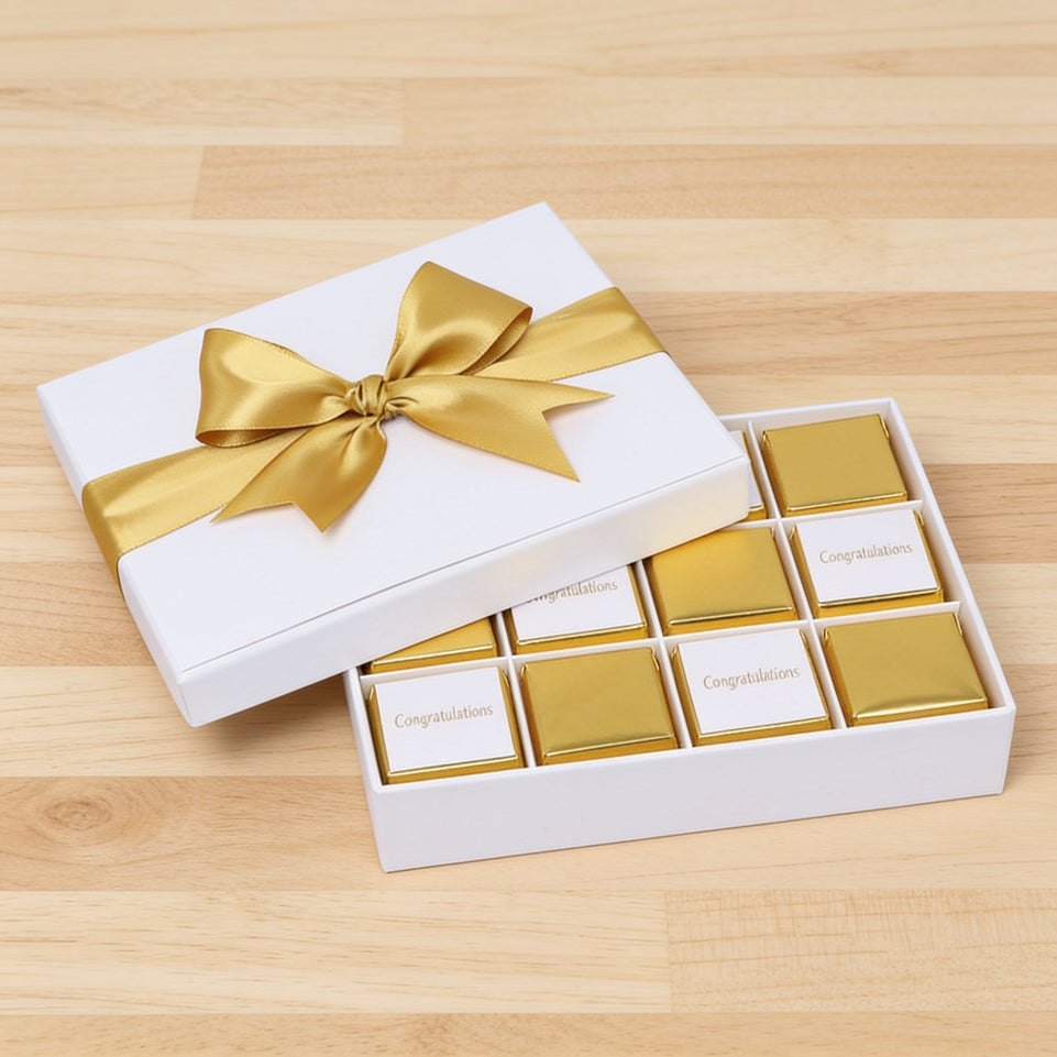 Congratulations gold designed 12P premium chocolate hard box
