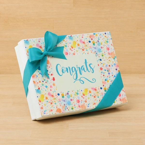 Congrats colored bubble designed 12P premium chocolate hard box