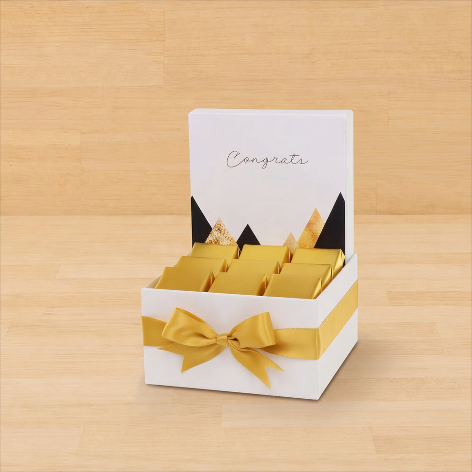 Congrats geometric designed premium chocolate small hamper