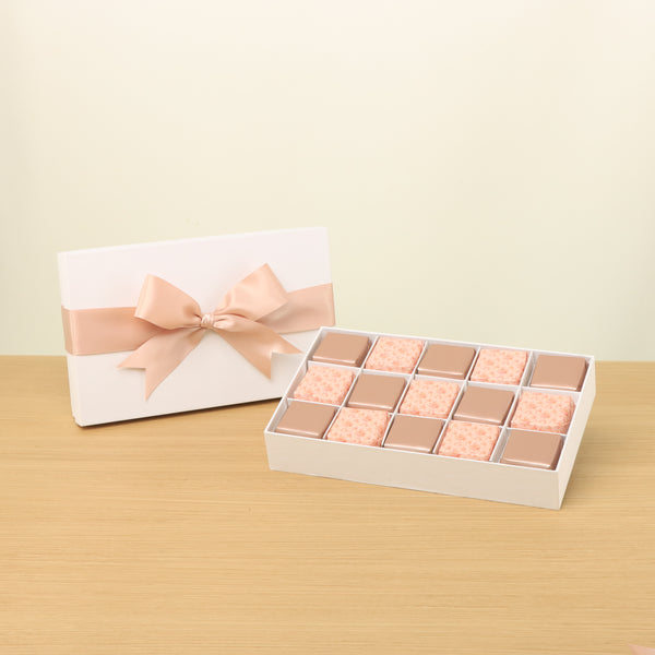 Old Rose pink  designed 15-piece premium chocolate hard box