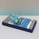 Flower decorated chocolate medium leather tray