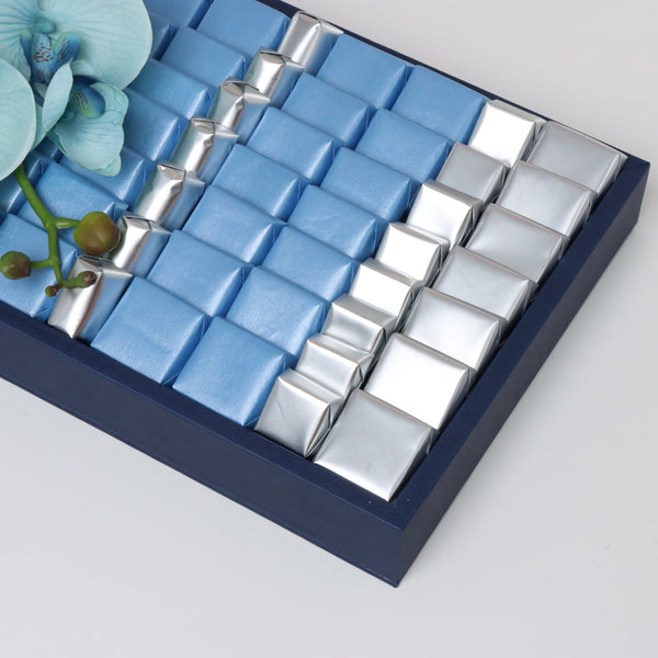 Flower decorated chocolate medium leather tray