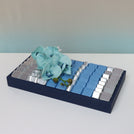 Flower decorated chocolate medium leather tray