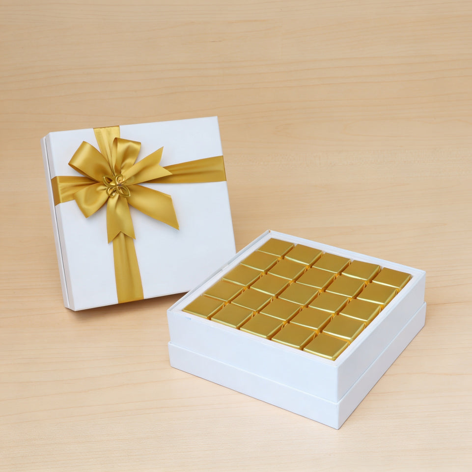 Premium gold & white chocolate 25-pc hard box