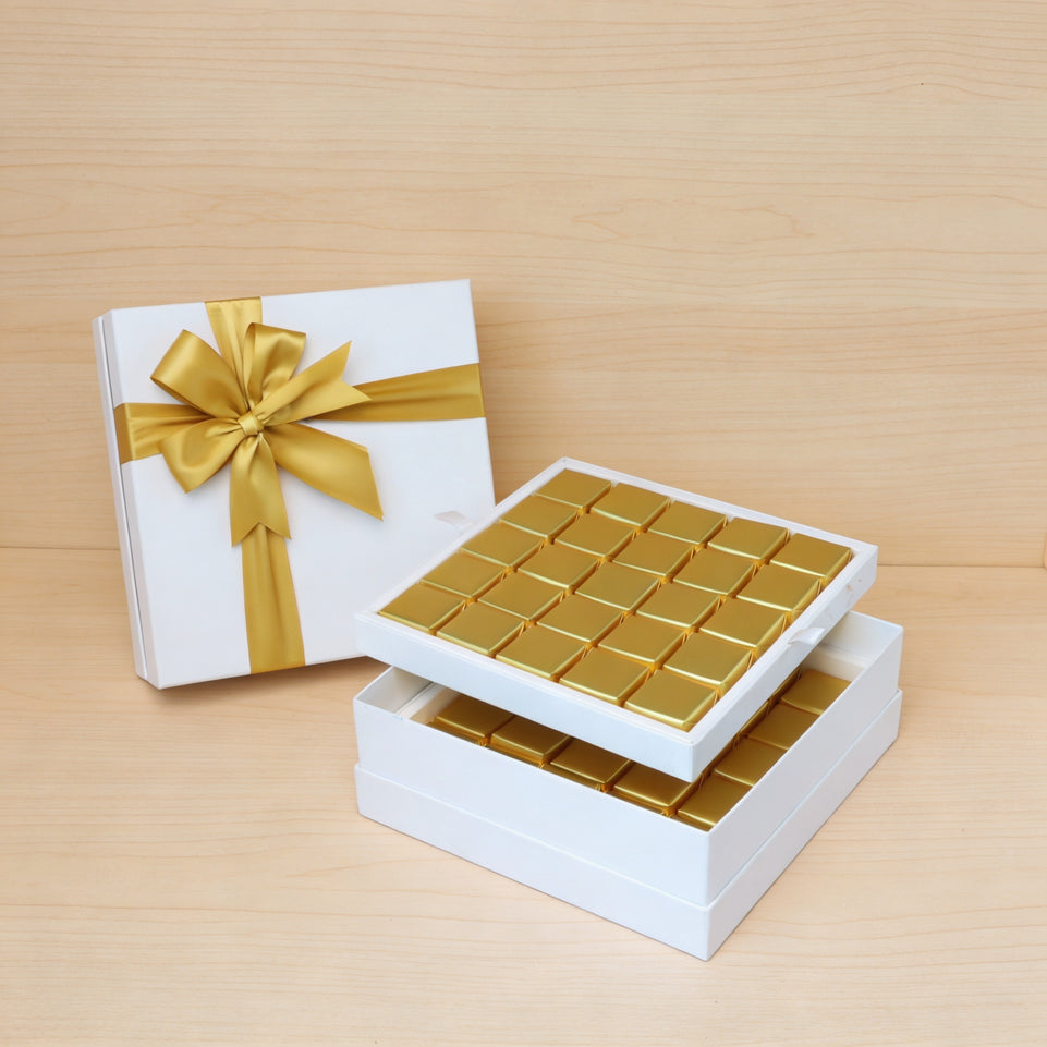 Premium gold & white chocolate 50-pc hard box