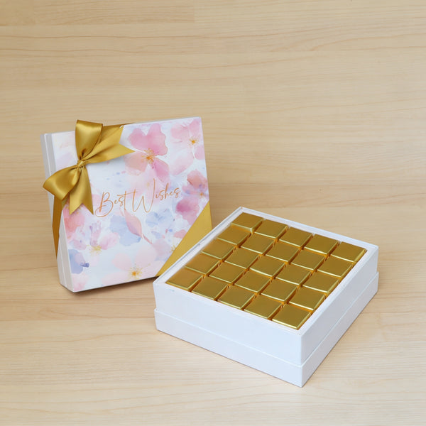 Best Wishes pastel designed 25p premium chocolate hard box
