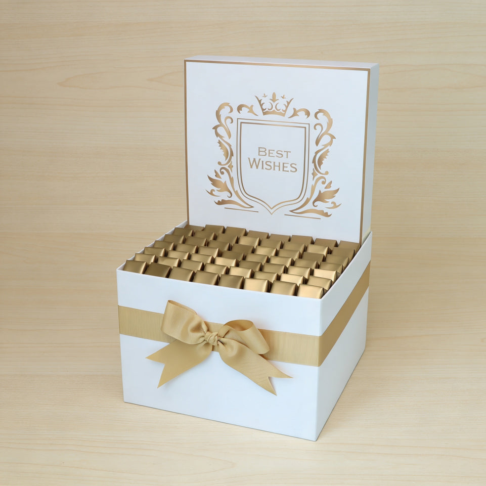 Best wishes solid wrapped chocolate large hamper