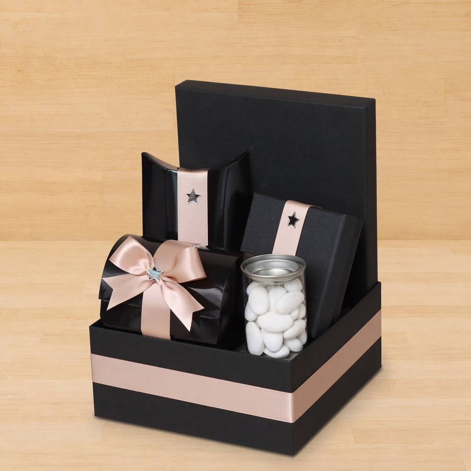 Elegant chocolate & sweets black medium hamper
