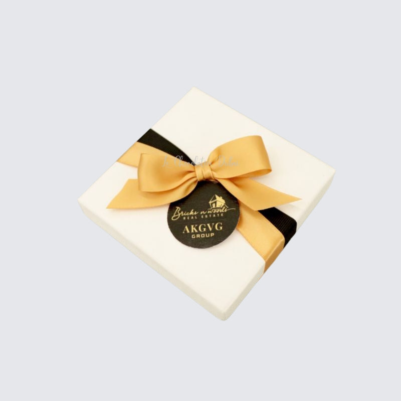 Corporate branded chocolate 4-piece hard box