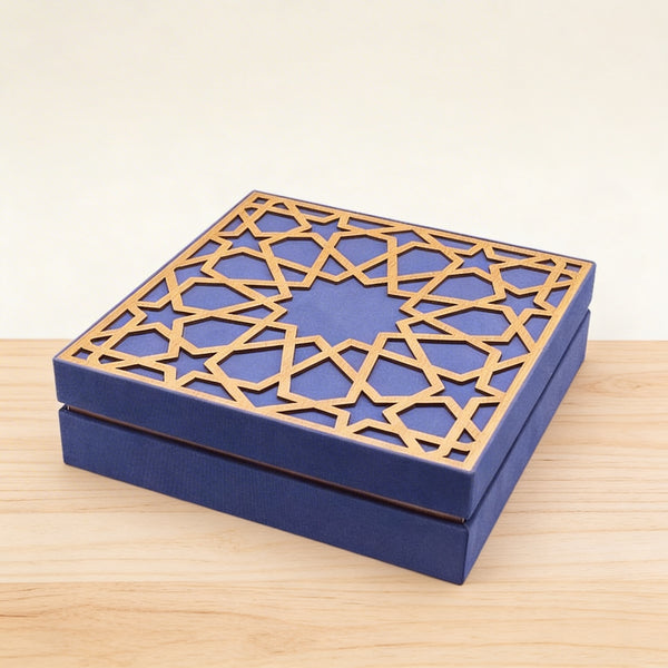 Decorated laser cut pattern chocolate hard box