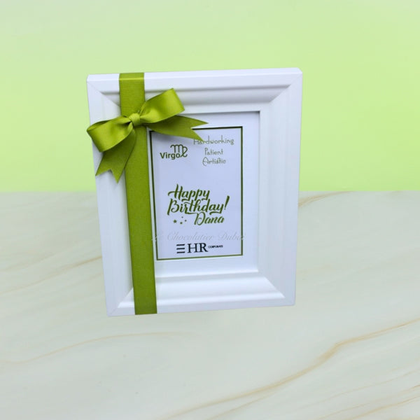 Set of 20 corporate personalized photo frame with ribbon