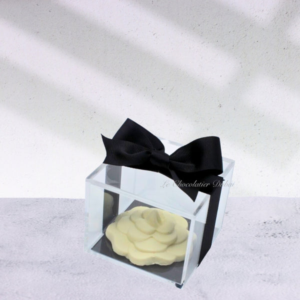 Set of 20 flower cookie designed acrylic box