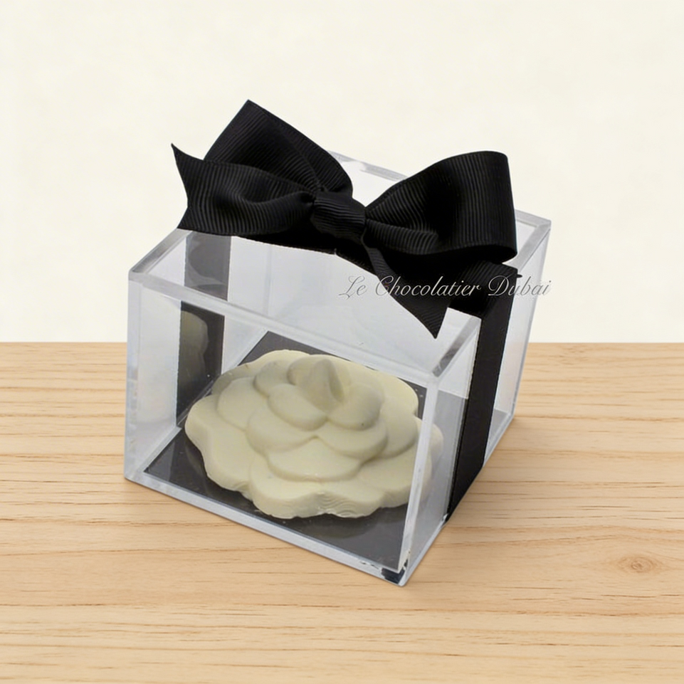 Set of 20 flower cookie designed acrylic box