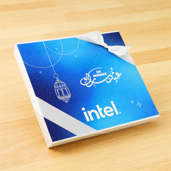 Corporate customized Eid Mubarak designed premium chocolate 42P hard box