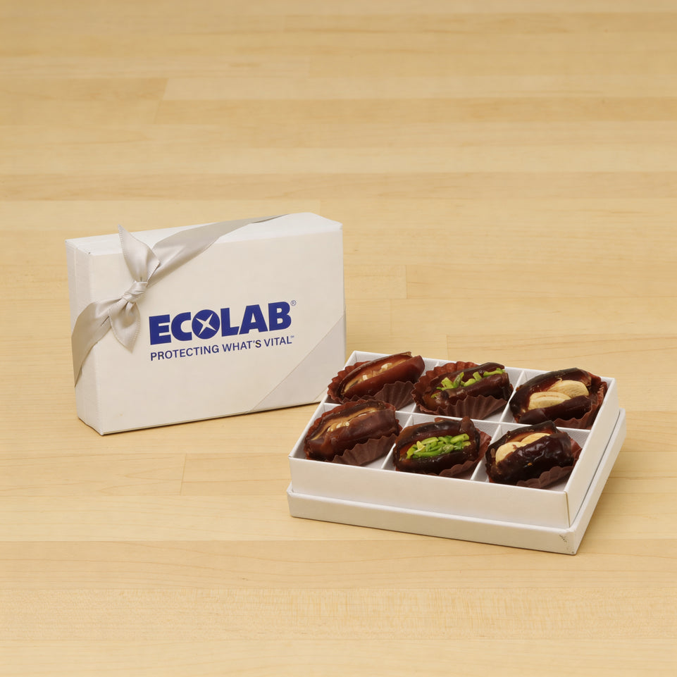Set of 8 Corporate customized premium nut stuffed dates 6P hard box