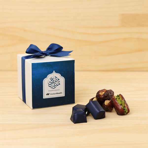 Set of 20 Corporate customized premium chocolate and dates in soft box giveaways