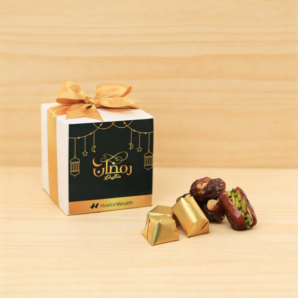Set of 20 Corporate customized premium chocolate and dates in soft box giveaways