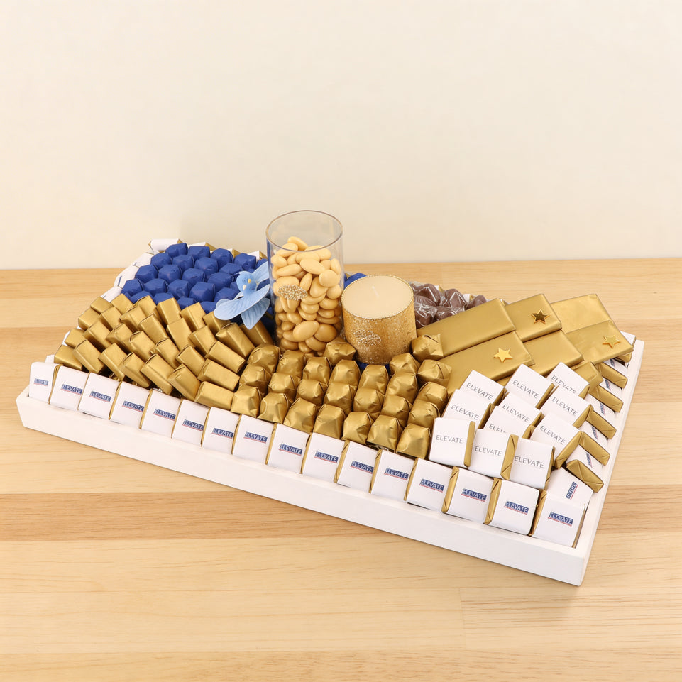 Corporate customized premium chocolate large leather tray