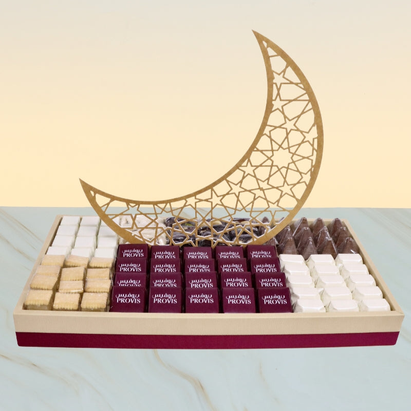 Corporate branded ramadan chocolate leather tray