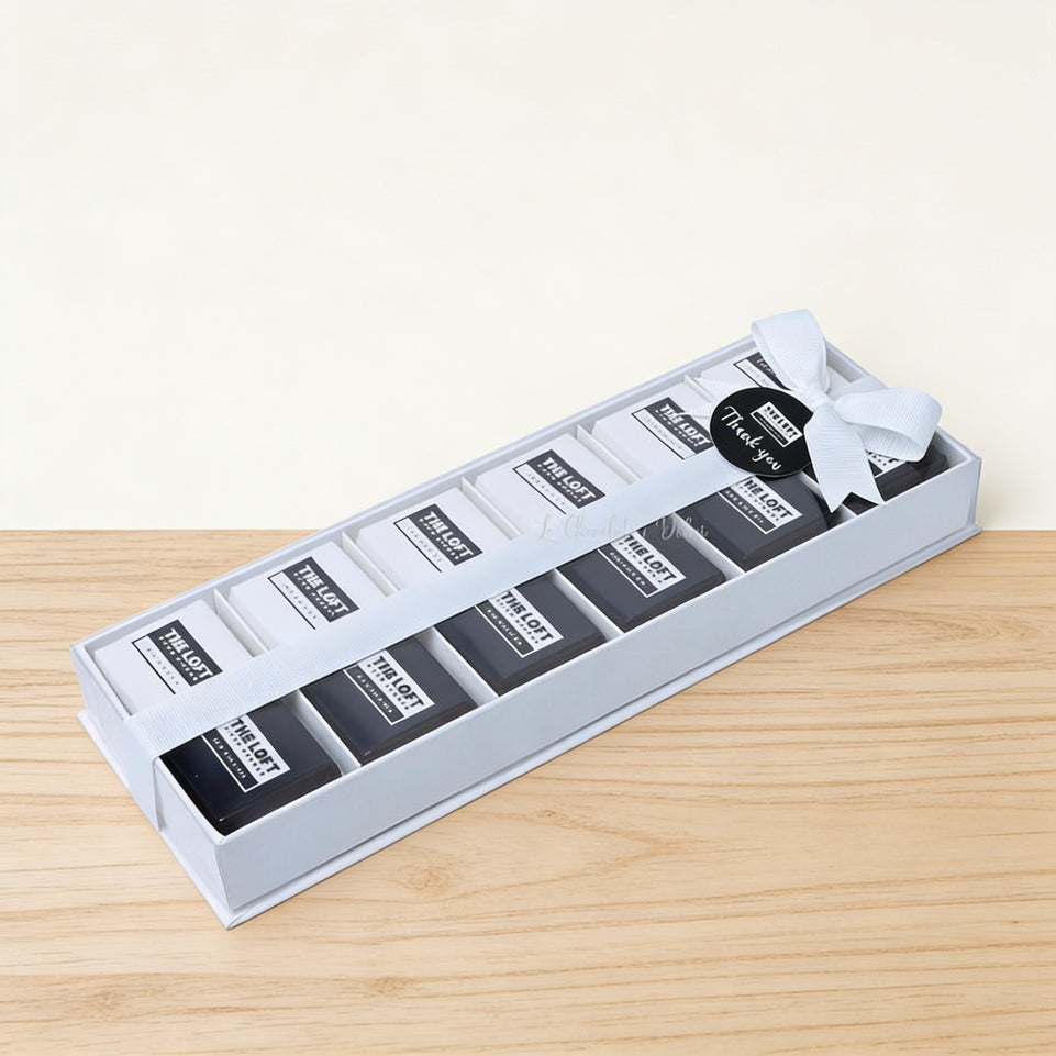 Set of 5 Branded corporate chocolate top view box