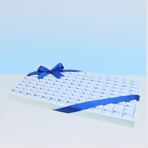 Corporate branded premium chocolate large leather tray