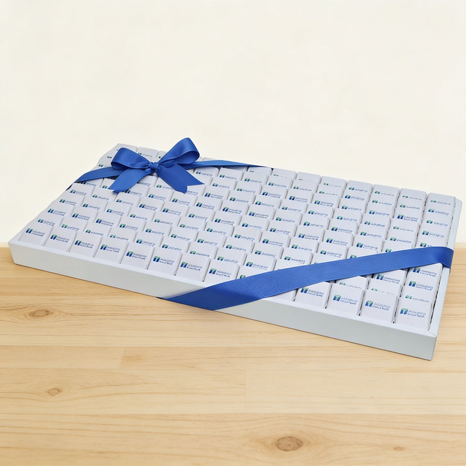 Corporate branded premium chocolate large leather tray