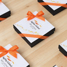 Set of 15 Corporate branded premium chocolate 4 - piece black hard box