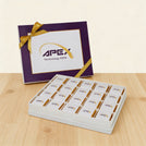 Set of 3 Corporate branded chocolate hard box with designed card top card