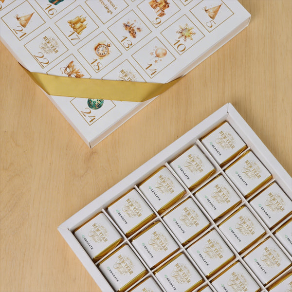 Set of 2 Corporate branded chocolate Christmas advent calendar box