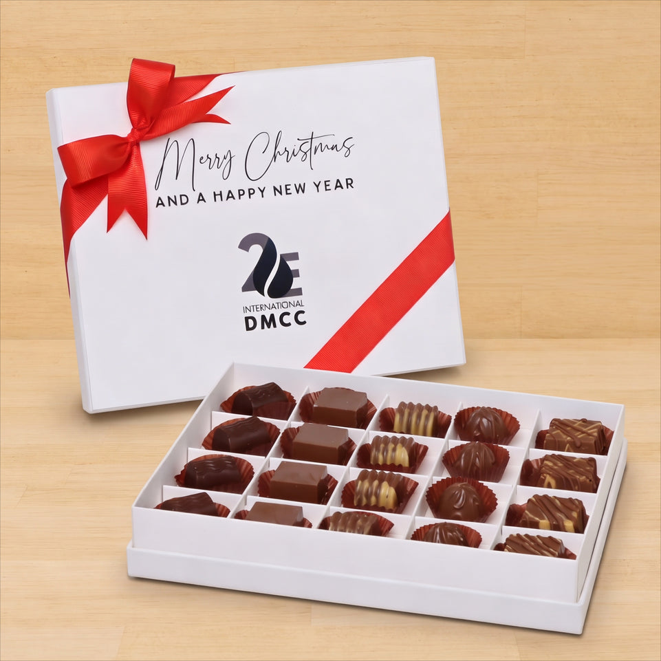 Set of 3 Corporate branded premium chocolate customized top card 90piece hard box
