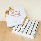 Set of 2 Corporate branded chocolate hard box with printed top card.