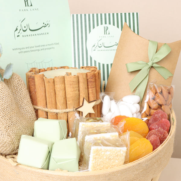 Corporate customized Ramadan kareem chocolate & nuts bucket hamper