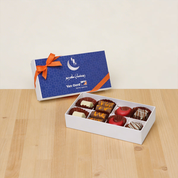 Set of 6 corporate customized ramadan designed premium chocolate 8P hard box
