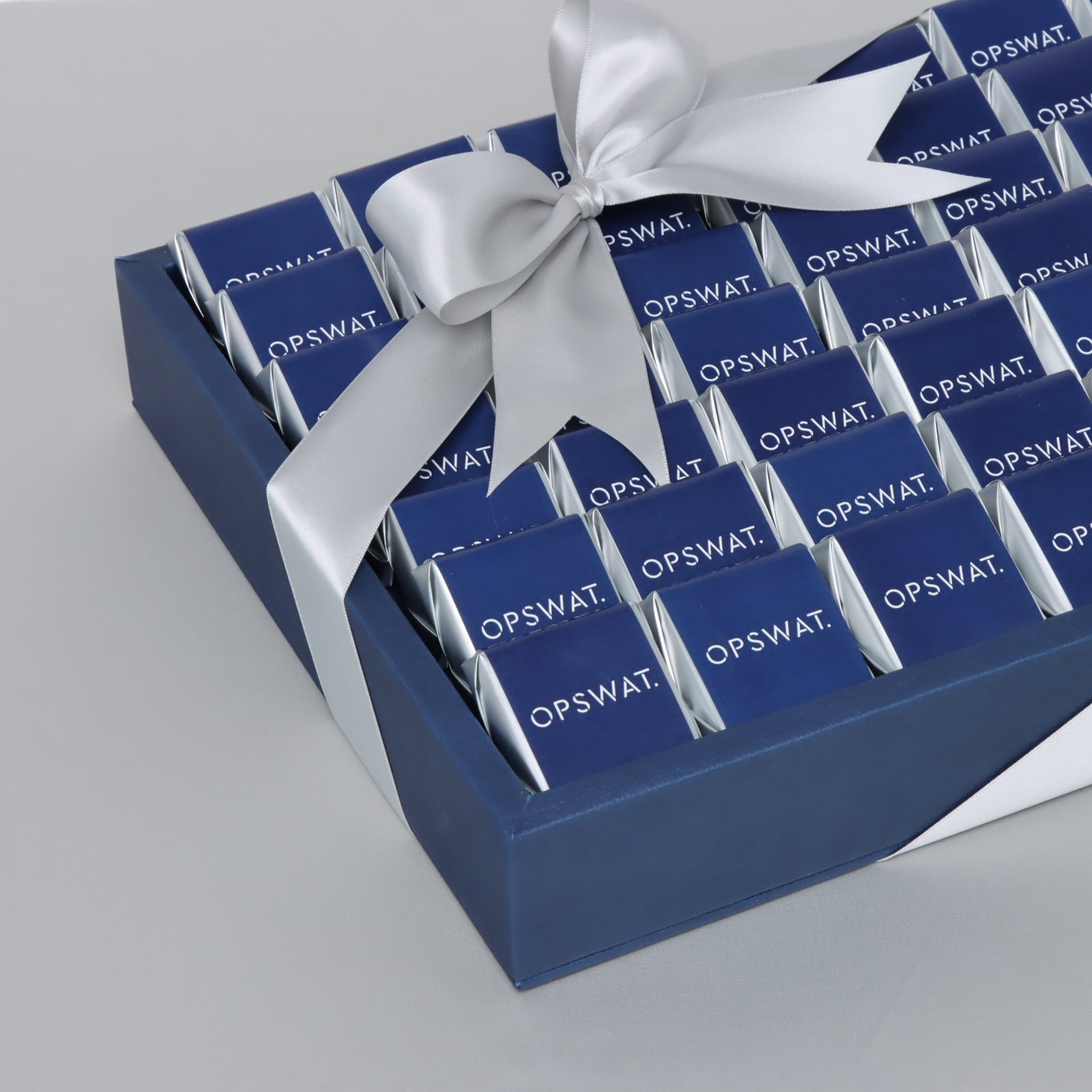 Corporate branded chocolate medium leather tray