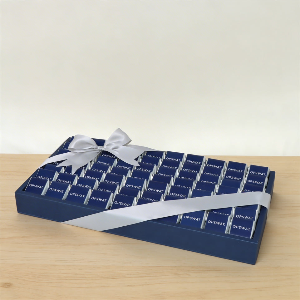 Corporate branded chocolate medium leather tray