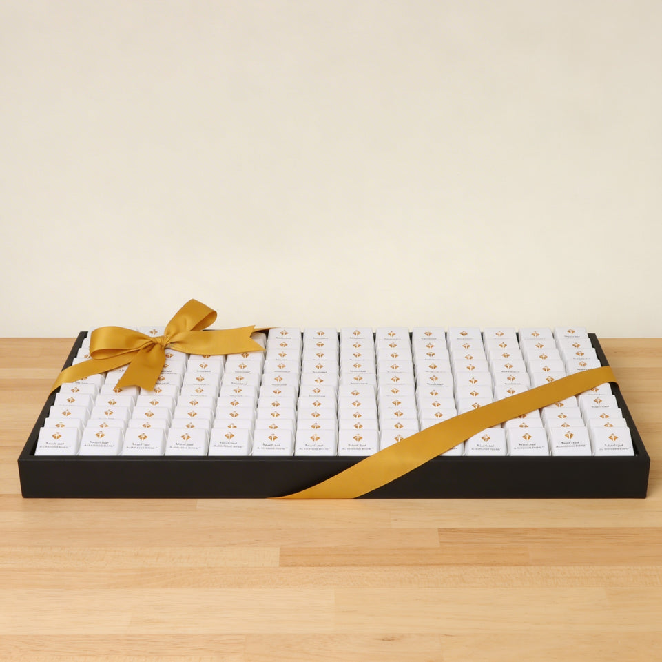 Corporate branded premium chocolate large leather tray