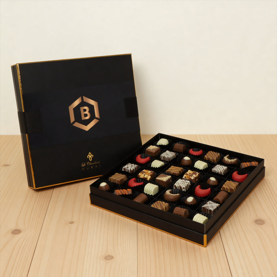 Set of 2 Corporate customized premium chocolate luxury black box