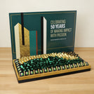 Corporate customized premium chocolate large leather tray with acrylic backdrop