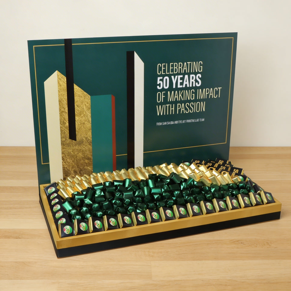 Corporate customized premium chocolate large leather tray with acrylic backdrop