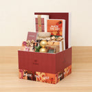 Corporate customized christmas designed premium chocolate & sweets medium printed hamper