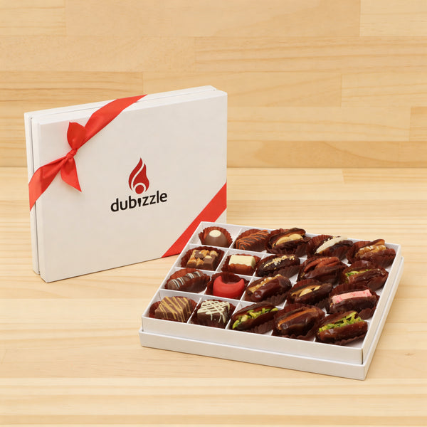 Set of 3 Corporate customized premium chocolate & dates 20P hard box