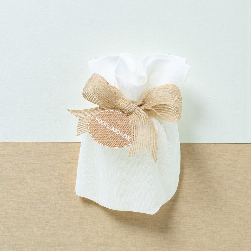 Set of 20 Rustic corporate customized candle linen bag