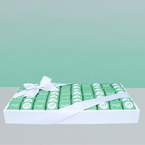 Corporate branded chocolate leather tray