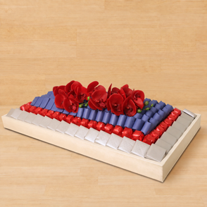 Orchid decorated chocolate large leat...