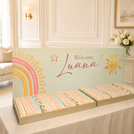 Custom Baby Girl Sunshine-themed Chocolate Display with Personalized Name & Decorations (Table Excluded)