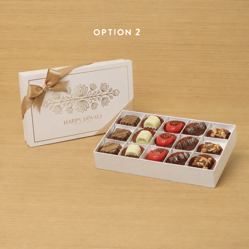 Happy Diwali festival of lights designed premium chocolate 15P hard box
