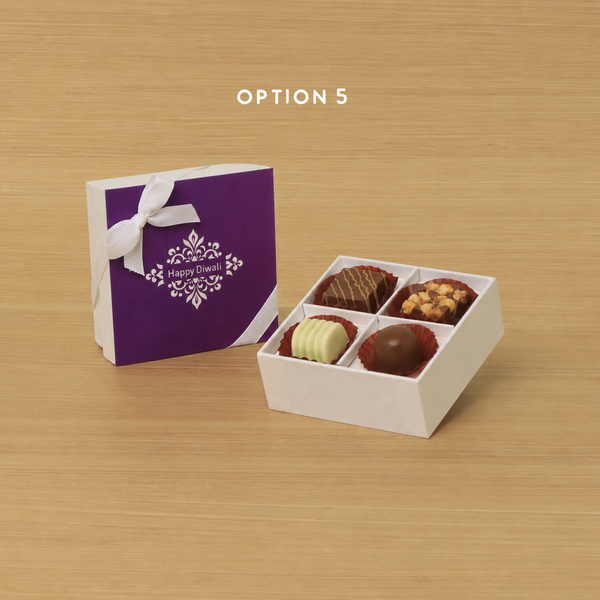 Set of 15 Happy Diwali ornament designed premium chocolate 4P white hard box
