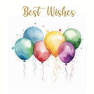 Colorful balloons best wishes greeting card