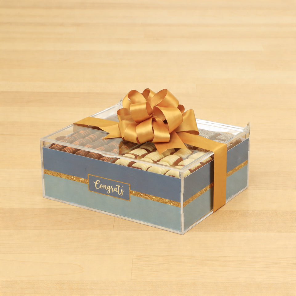 Congrats designed premium chocolate small  double acrylic tray